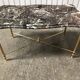Table basse laiton et marbre