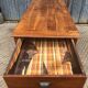 Antique cherry farmhouse table with 2 drawers and 1 pull-out