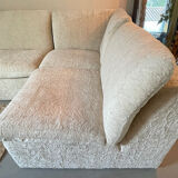 Modular corner sofa white pluche 7 elements