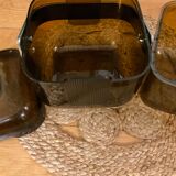 Smoked guzzini plexiglass ice bucket 1970