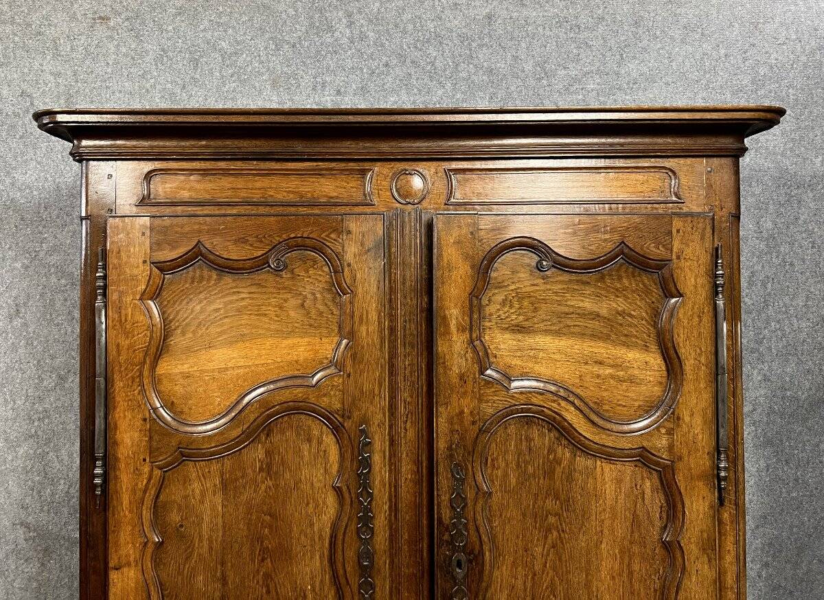 Magnificent Louis XV period wardrobe in blond oak circa 1750