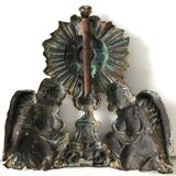 Décoration Religieuse Ancienne Métal Gris