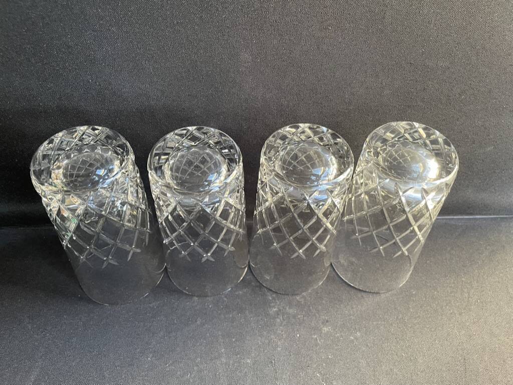 4 Large cut crystal glasses – Cristalleries Royales de Champagne