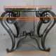 Table basse en marbre et fer forgé 1950