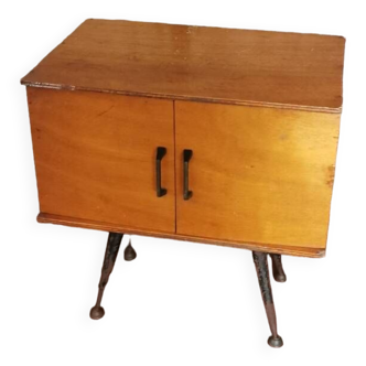 Table de chevet bois vintage