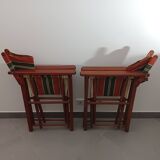 Pair of folding garden armchairs