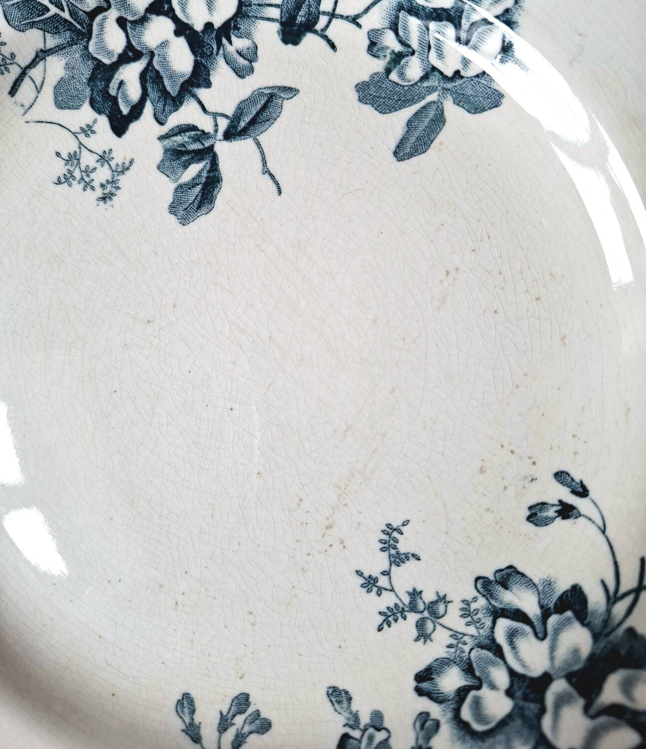 Mismatched antique ironstone dinner plates