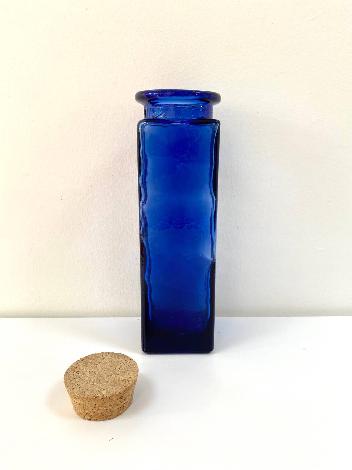 Vintage cobalt blue glass jar