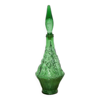 Bouteille verre empoli italien, carafe italienne , carafe genie italie, verre vert, déco intérieur
