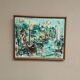 Original Swedish Oil on Canvas" Harbor" By Sven Sinde, Vintage & Framed 47×38cm