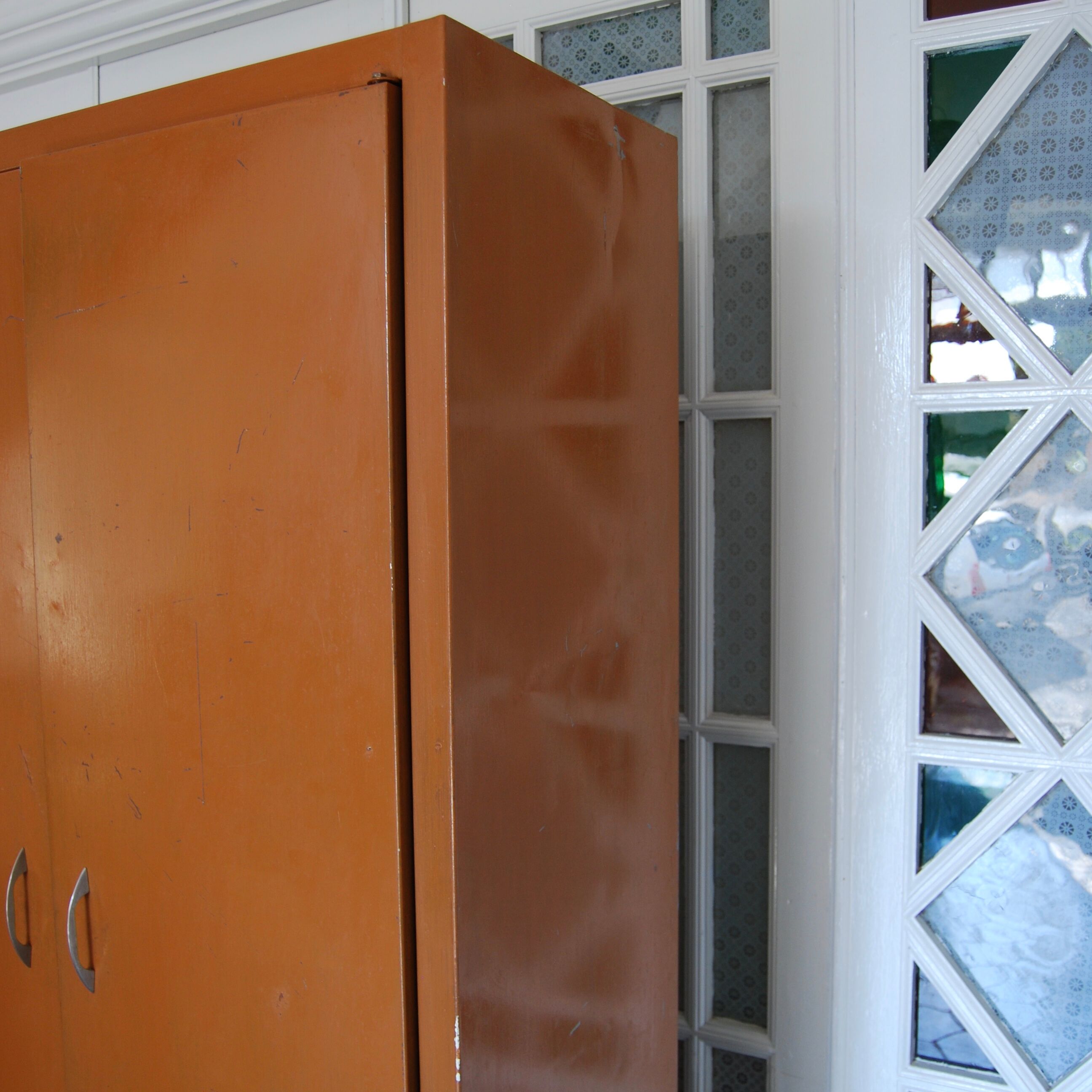 Old kitchen metal cabinet