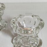 PRODUCT POP UP NOu00cbL 2022 Trio of vintage pressu00e9 glass candle holders