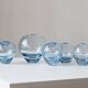 Vases Rondo Aqua par Per Lütken pour Holmegaard, Danemark, Ensemble de 5