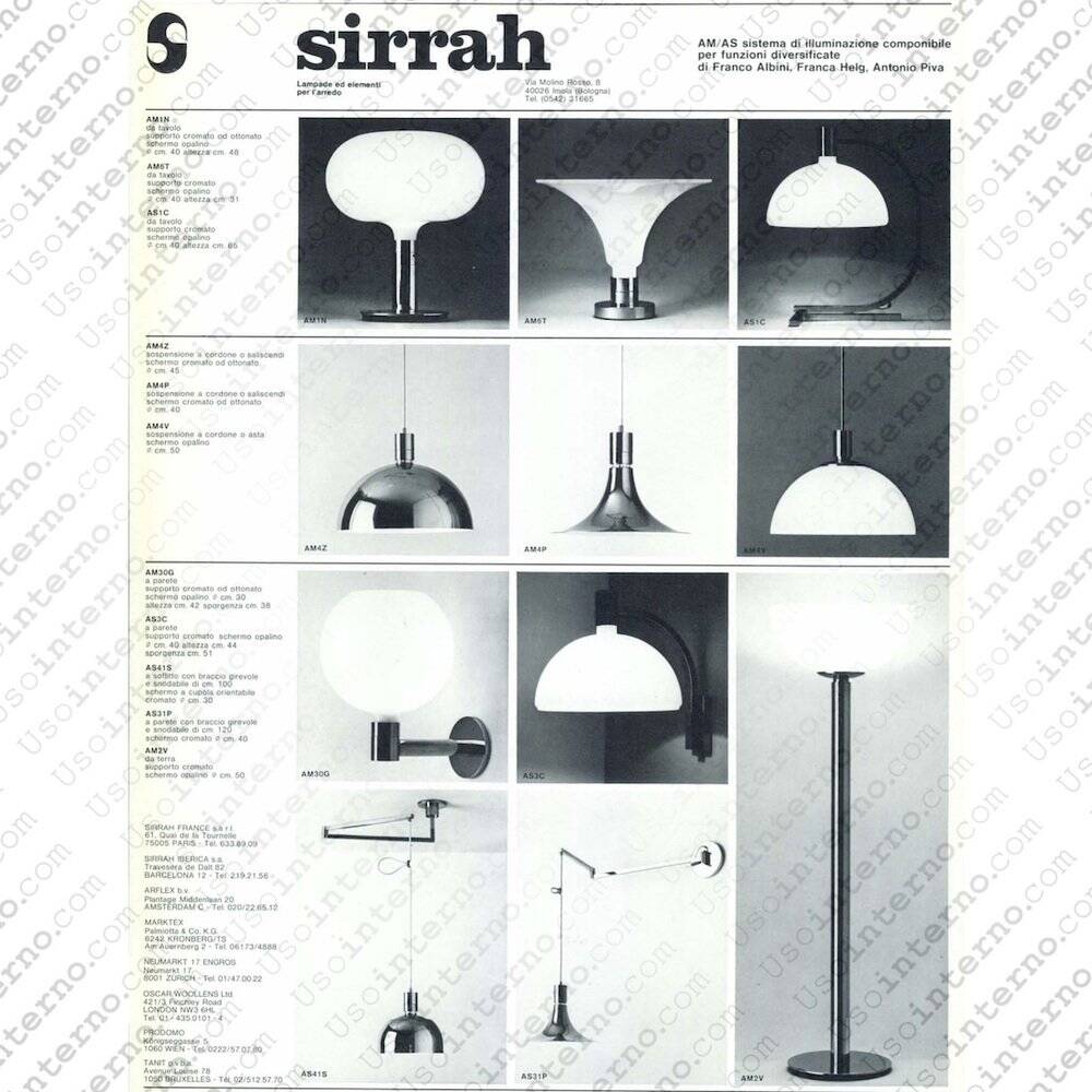 Ceiling light As/Am by Franco Albini and Franca Helg for Sirrah, 1970s