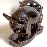 Pair of bookends 1960s Stylised Bull