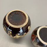 Set of 3 multi-color fat lava op art pottery vase made bay ceramics, germany