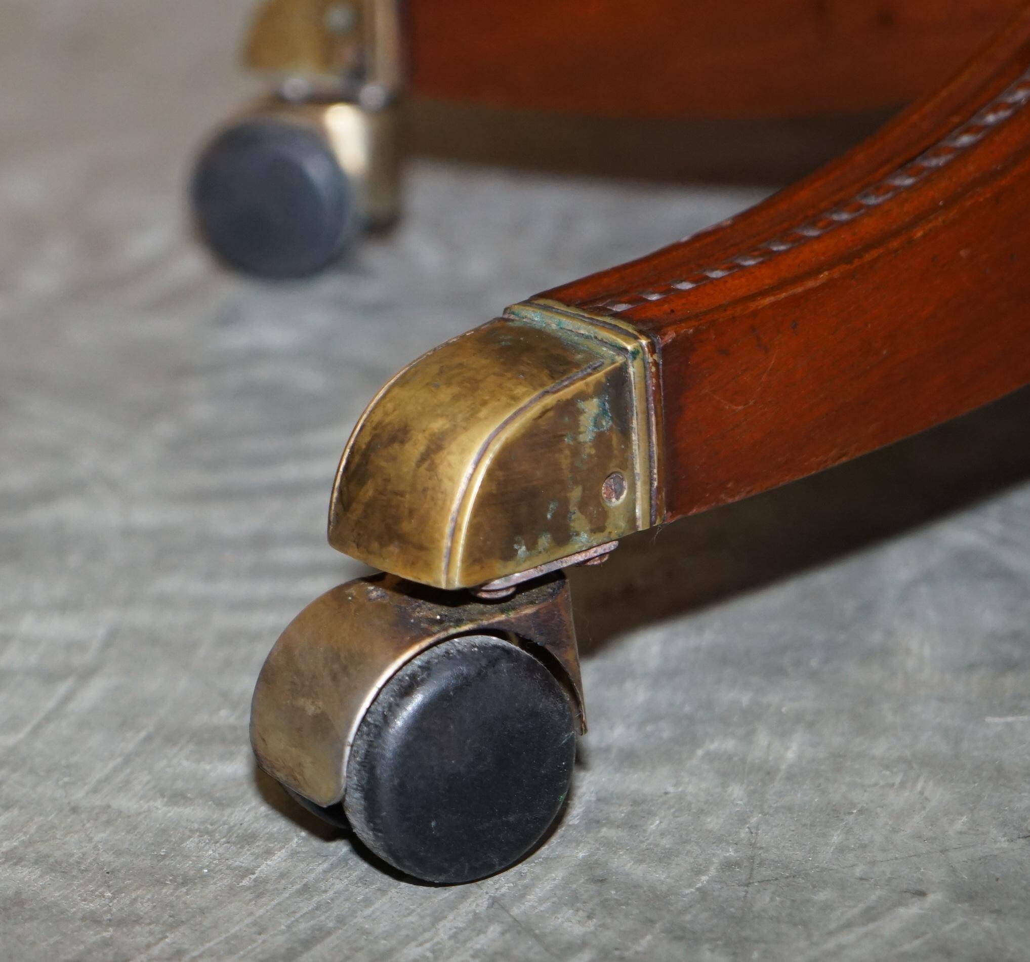 Restored vintage executive chair, leather, oak frame.