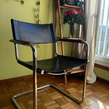 Matteo Grassi Bauhaus MG5 armchair in chrome metal and leather, 1970