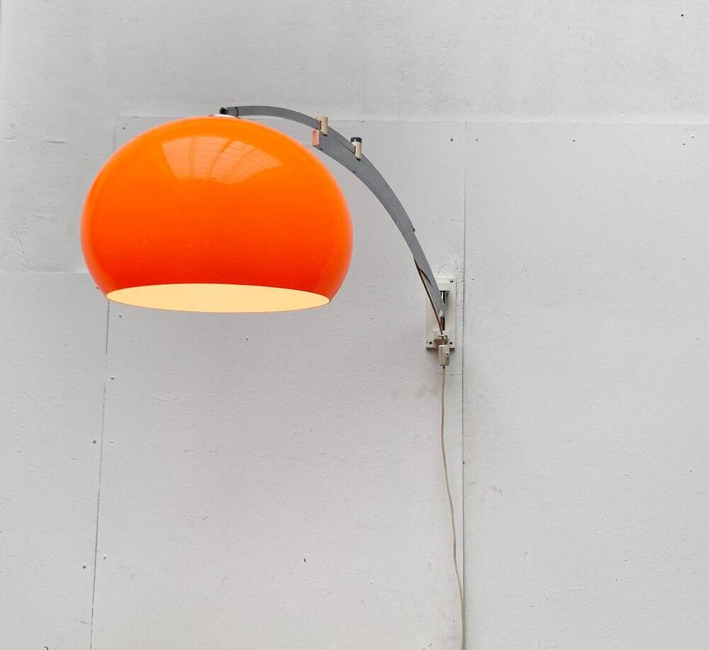 Mid-century space age extendable arc wall lamp, 1960s