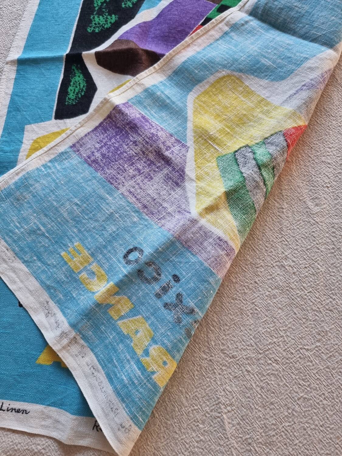 Vintage air france decoration linen, guy georget, wall art