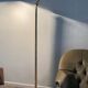 Articulated floor lamp from the 80s in gold metal