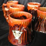 Service de 8 chopes orangeade fat lava Vallauris