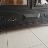 Old 2-door bookcase with black patina