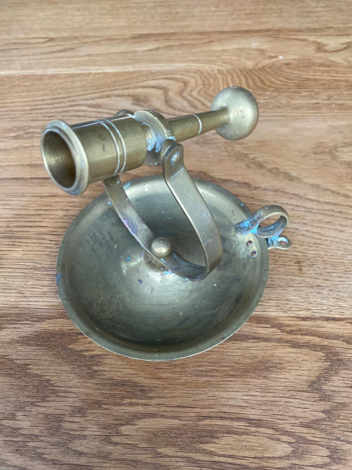Antique brass candle holder