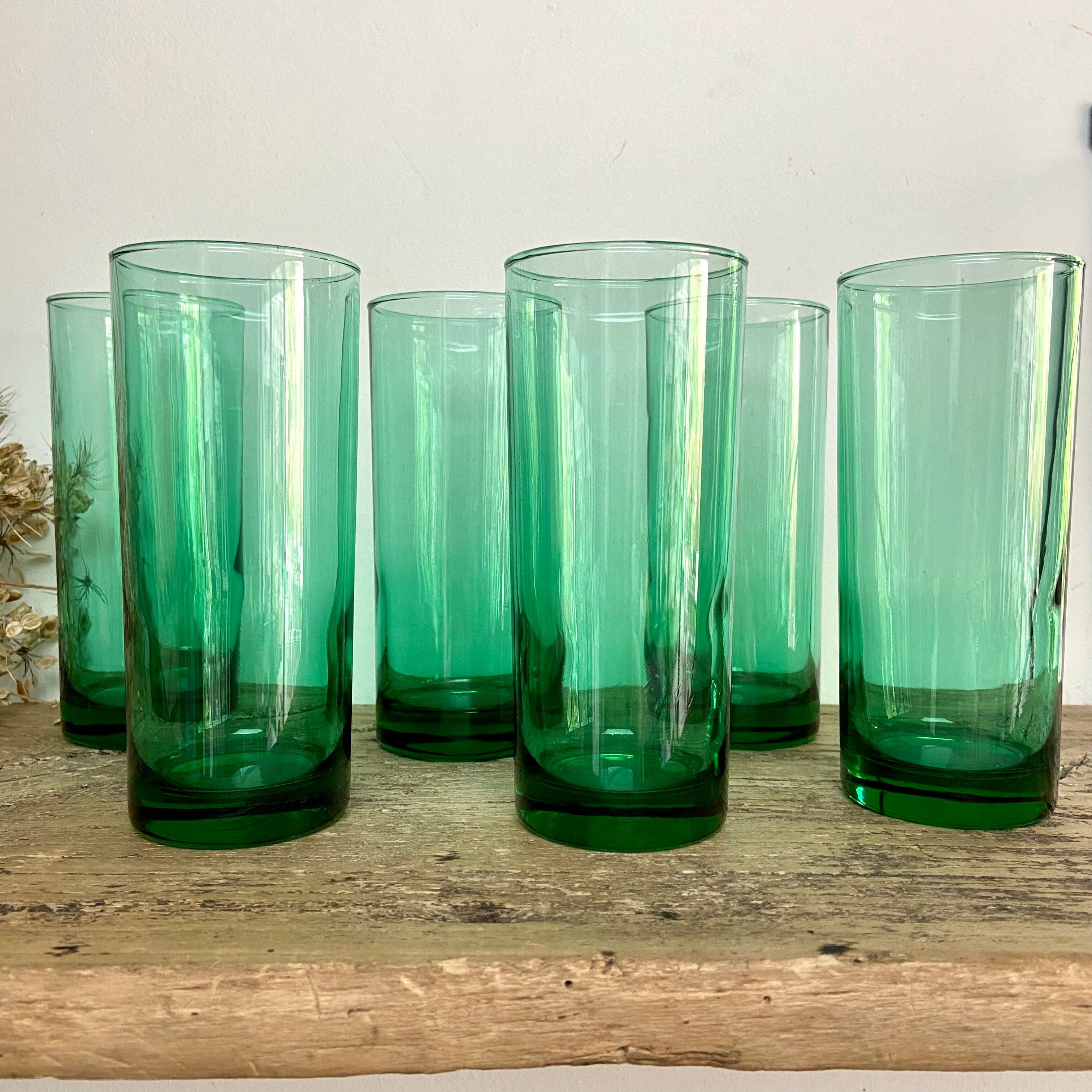 6 vintage luminarc France “long drink” glasses