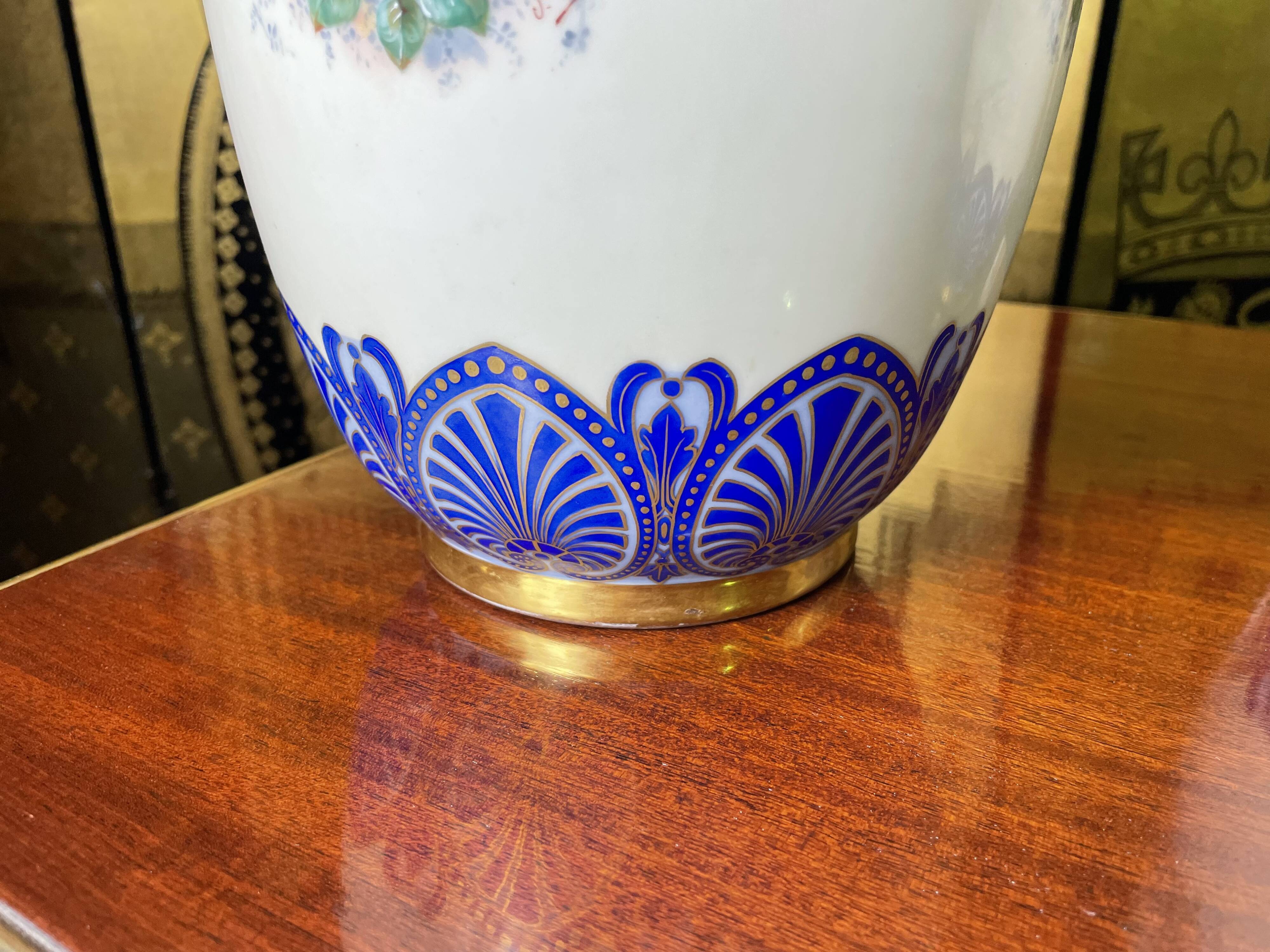 Pair of earthenware vase from Limoges