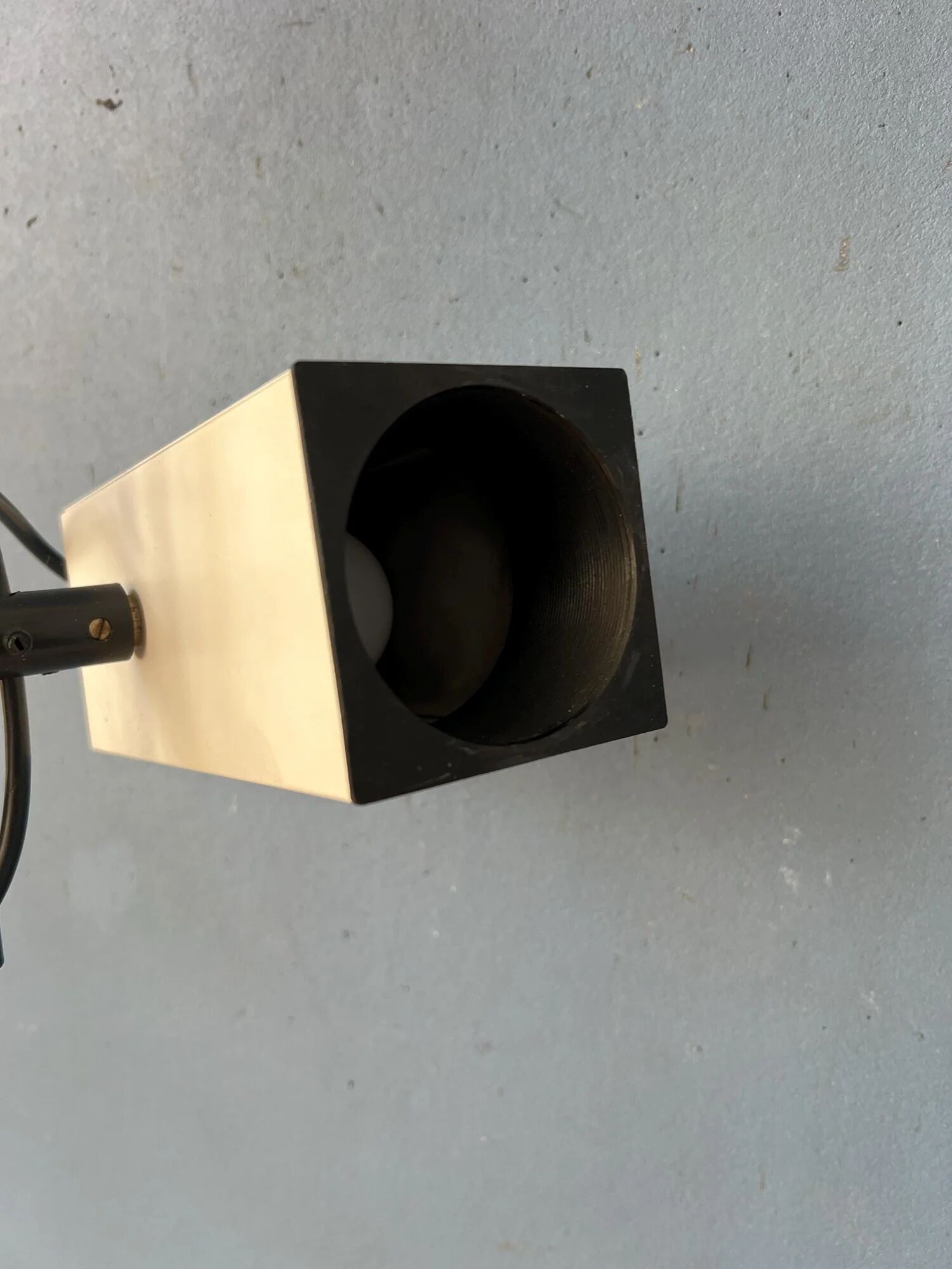 Vintage Philips beige downrod ceiling lamp