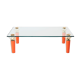 Rare coffee table lacquer orange bronze glass signed Garouste & Bonetti 1995