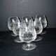 Lorraine crystal cut cognac glasses set of 6 in the style of Tommy Lemberg.