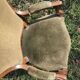 Louis Philippe green velvet and wood armchair