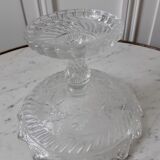 Compotier servant in molded glass early twentieth century.