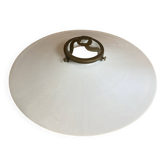 Vintage Suspension Old Shade Opaline White + Brass