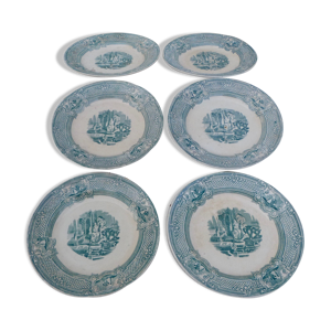 Ensemble de 6 assiettes - anglaise