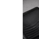 Fauteuil scandinave en cuir noir rare du milieu du siècle par Ire Möbel, années 1970, lot de 2