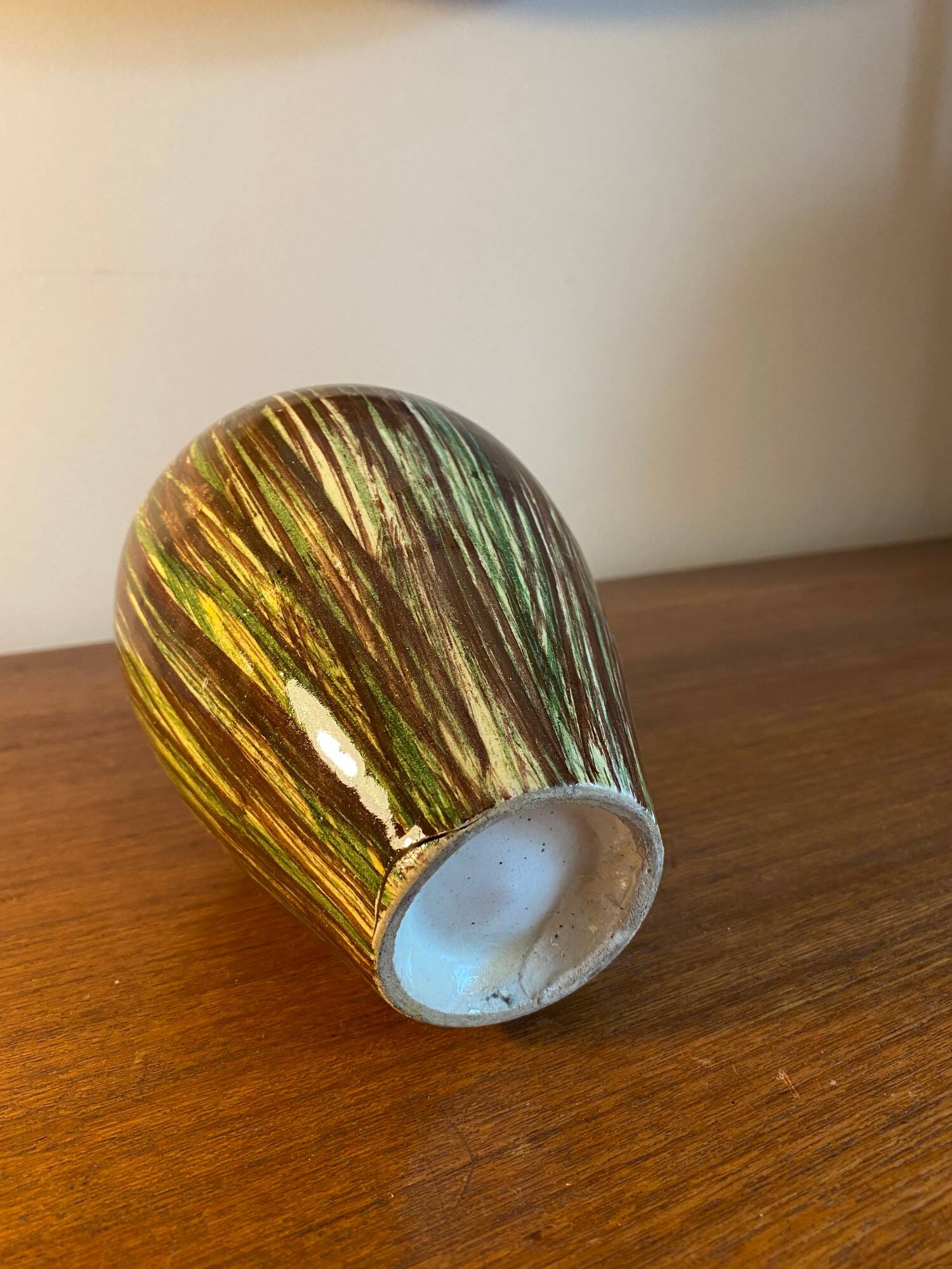 Small green ceramic vase