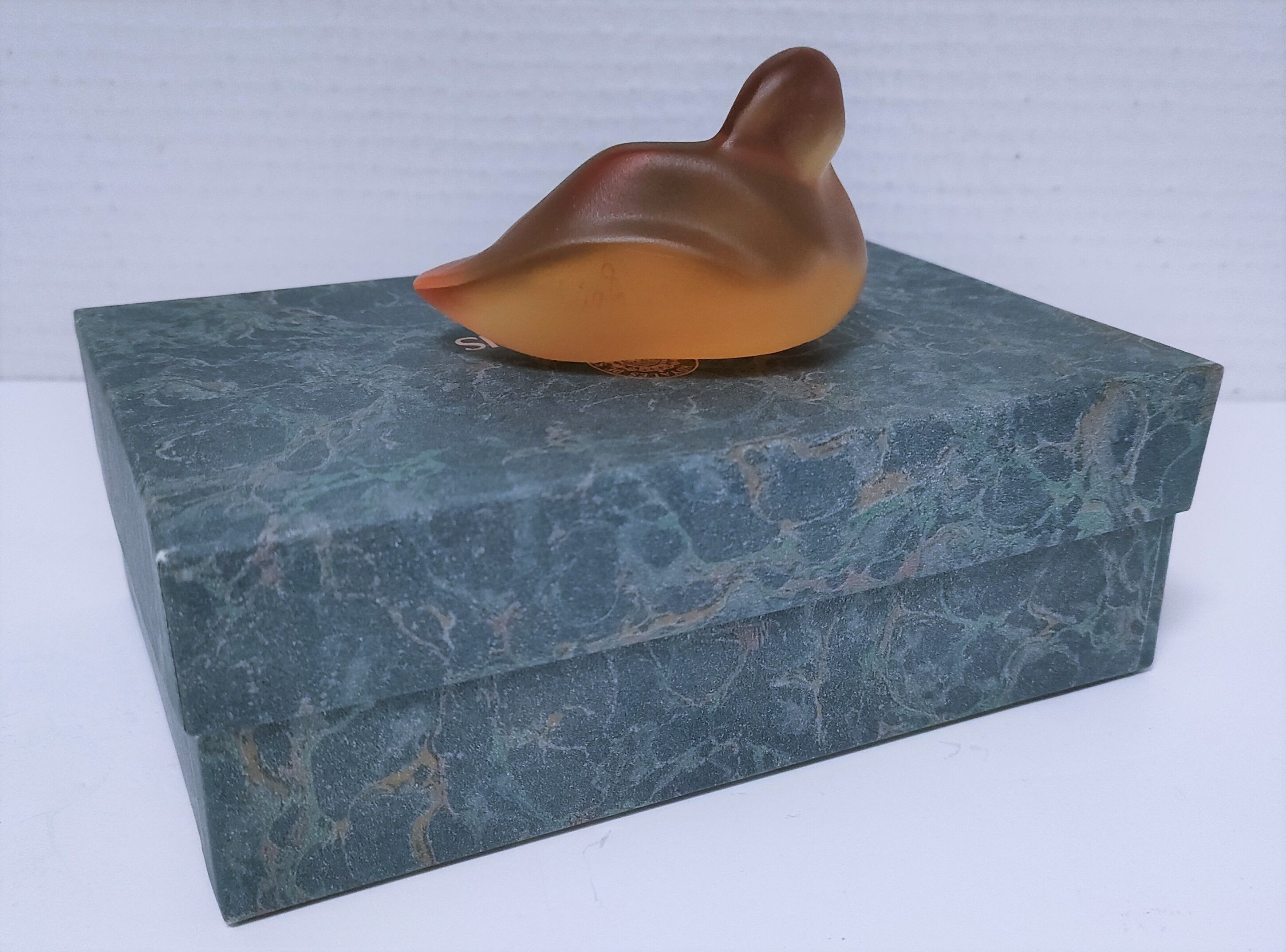 Zoomorphic paperweight crystal duck saint-louis v.rybalchenko design signed