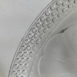 Set of 4 vintage hobnail pressed glass oyster plates