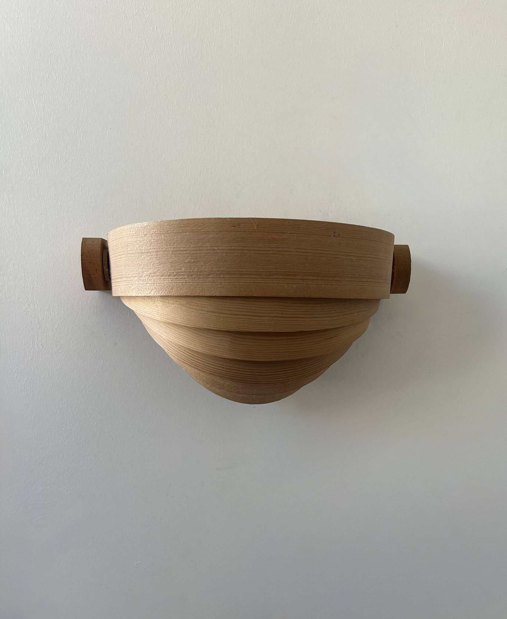 Vintage pine slat wall lamp, Translandia, Netherlands, 1960s
