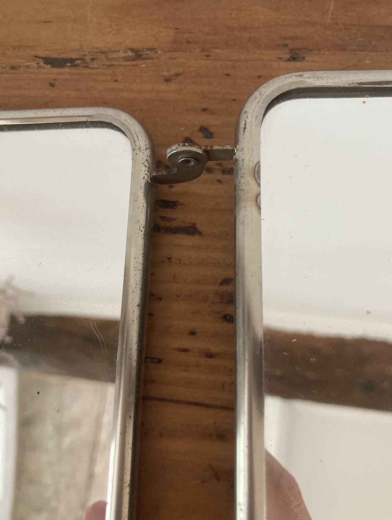 Vintage triptych barber mirror