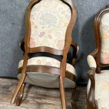 Pair of Napoleon III period mahogany armchairs