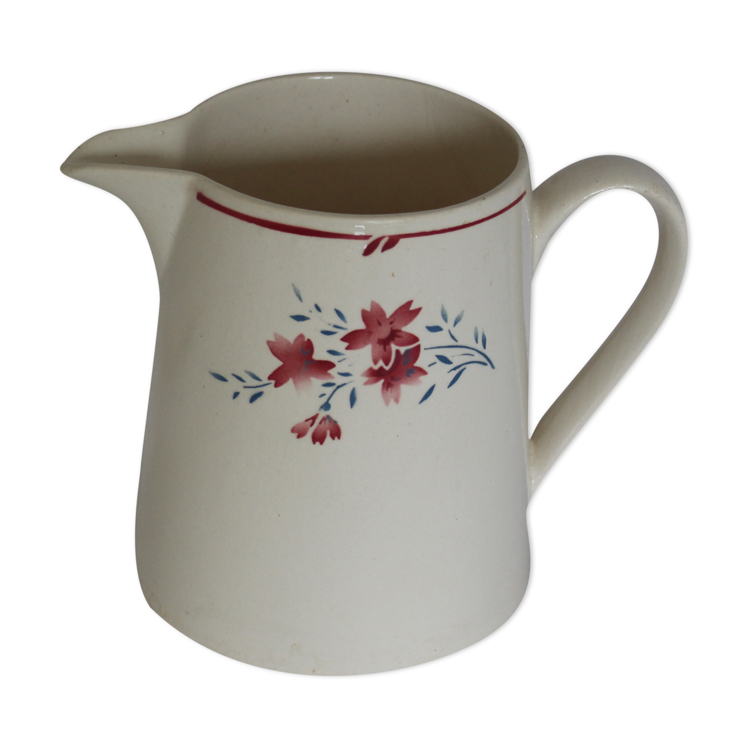 Small pitcher in half-porcelain "floral motif"