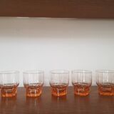 Set of 5 small pink glasses