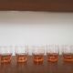 Set of 5 small pink glasses