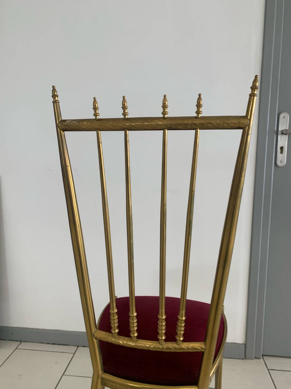 Vintage Chiavari Velvet Chair Circa 1960 Italy