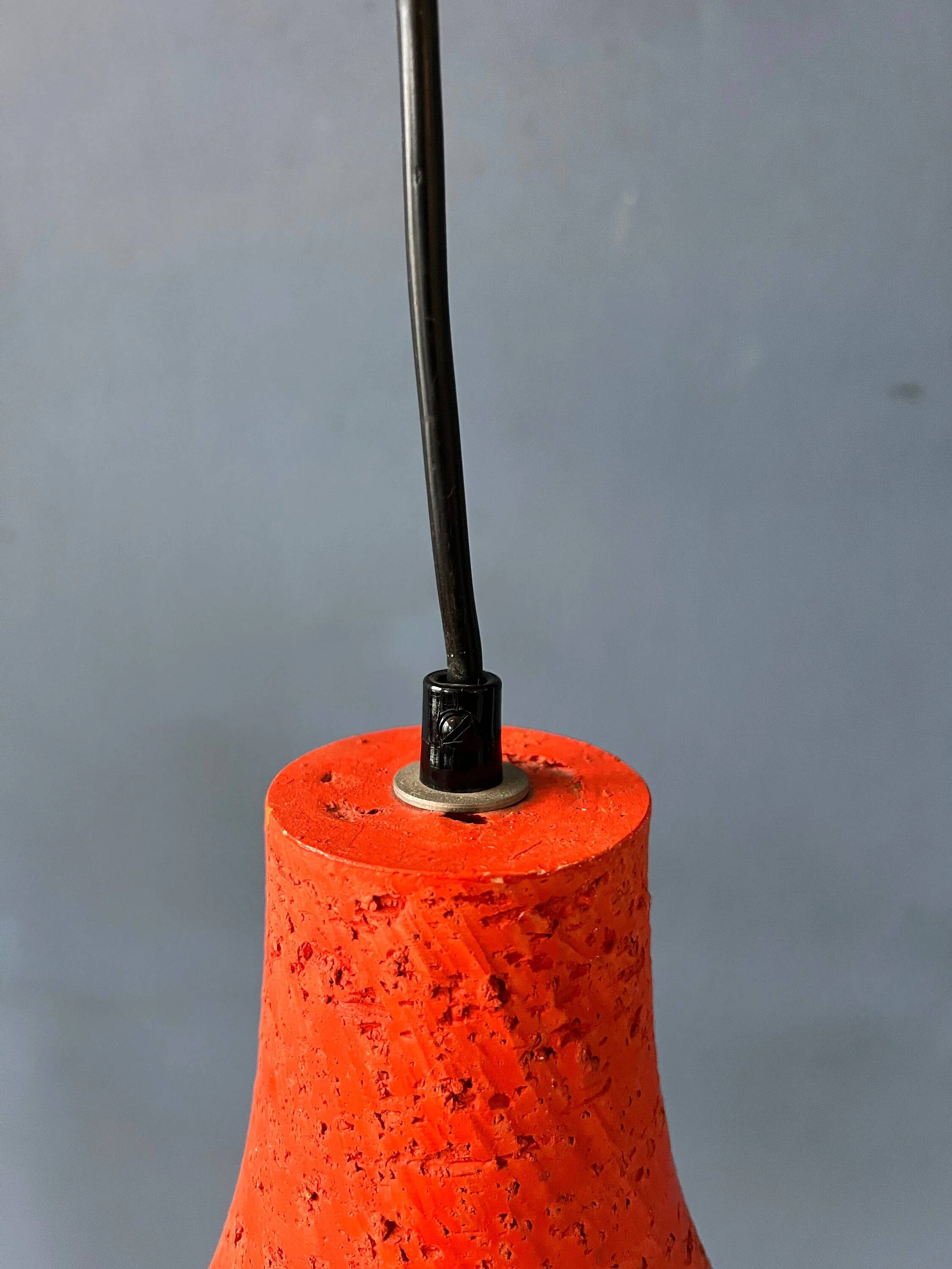 2 retro ceramic orange pendants
