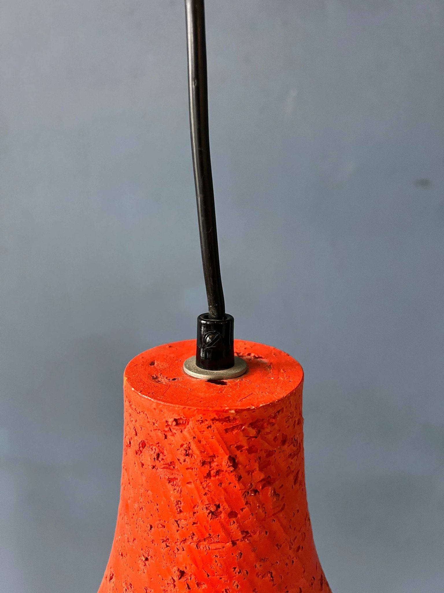 2 retro ceramic orange pendants